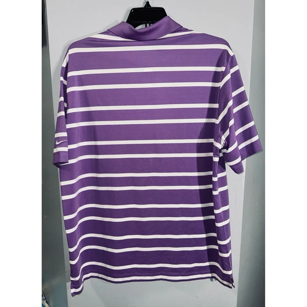 Nike Golf Dri-fit purple white stripe short sleeve‎ polo XL 400771-525
